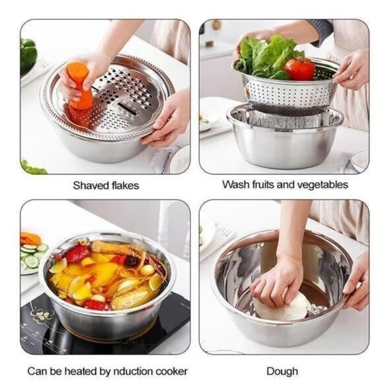 Multifunctional Stainless Steel Basin ~ Your All-in-One Kitchen Hero