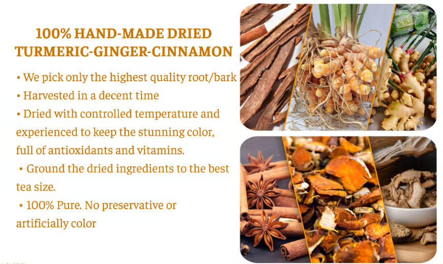 Turmeric Ginger Cinnamon Tea ~ Support digestion, calm inflammation, and relax naturally