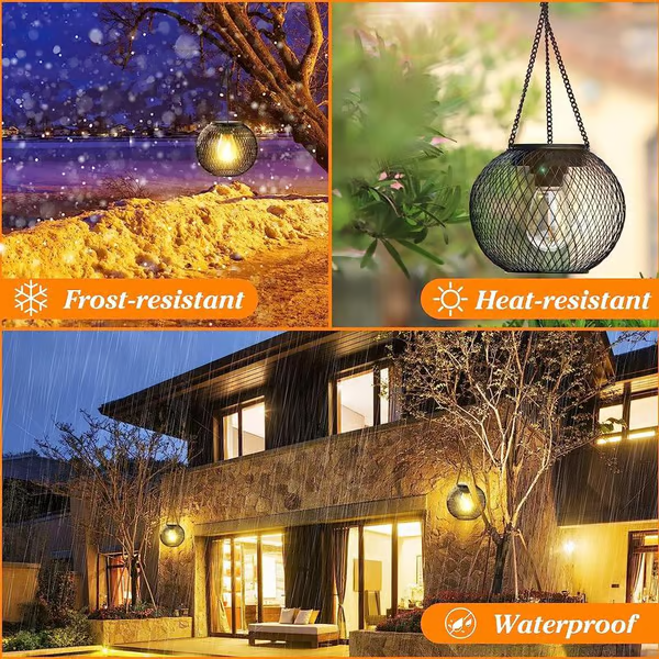 Outdoor Solar Hanging Light ~ Light up patios, gardens & balconies naturally