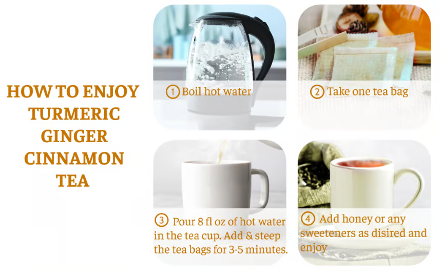 Turmeric Ginger Cinnamon Tea ~ Support digestion, calm inflammation, and relax naturally